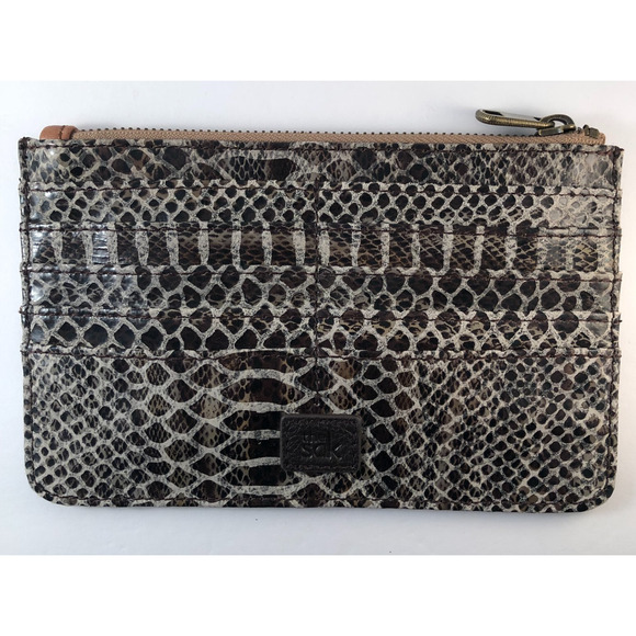 The Sak, Snake Print Leather Card/ Coin Wallet/ Pouch, Gray - Picture 1 of 12